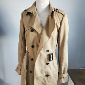 NWOT Women's Khaki Short Trench Coat